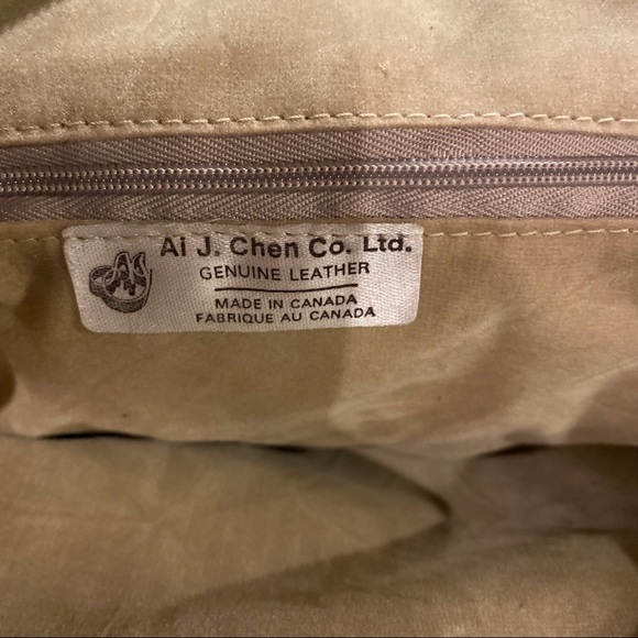 *SOLD* Gold and Black Vintage 80s Leather Large Suede Handbag Purse - Picture 7 of 8